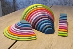 Waldorf Gökkuşağı Seti Pastel Tonlar - 12 li Gökkuşağı + 11 li Tablası + 11 li Kartlar