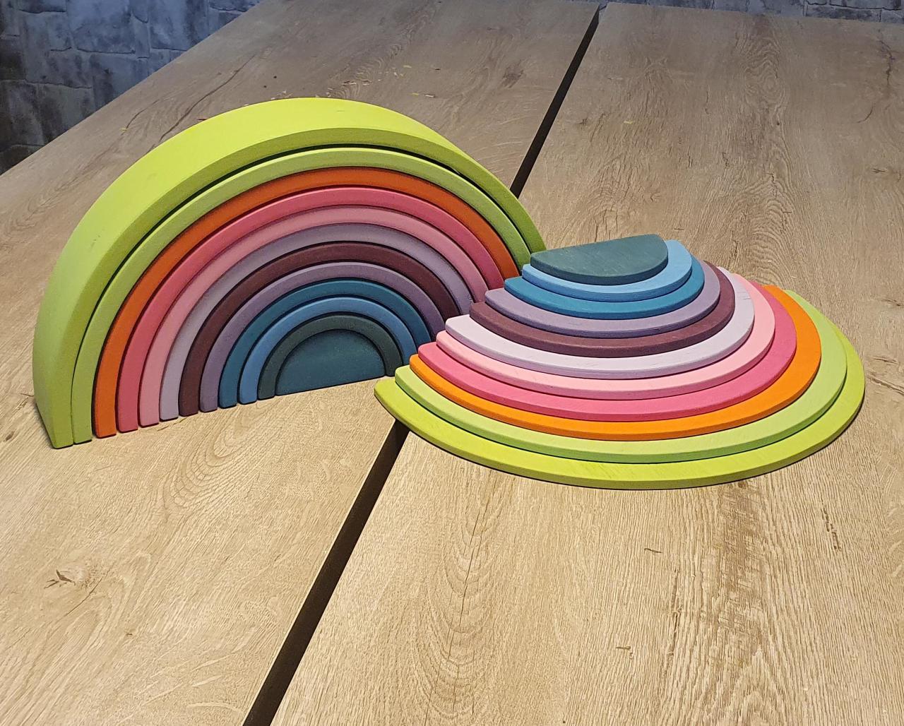 Waldorf Gökkuşağı ve Tablası Seti Pastel