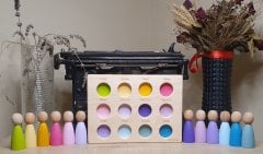 Peg Bebekler için Tabla Aylar ve 12li Pegler Pastel Tonlar