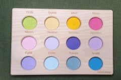 Peg Bebekler için Tabla Aylar ve 12li Pegler Pastel Tonlar