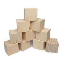 Ahşap Küpler 10 Adet Doğal Ham Waldorf Montessori Boyasız 4 cm