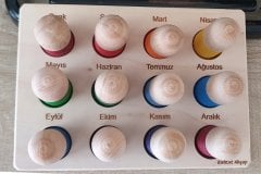 Waldorf Peg Bebekler için Tabla (Aylar)