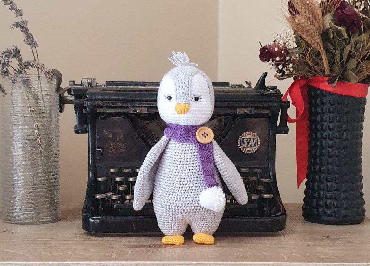 Amigurumi Penguen - Uyku arkadaşı - Doğal Oyuncak - El Örgüsü