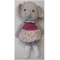 Amigurumi Elbiseli Fil - Uyku arkadaşı - Doğal Oyuncak