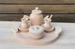 Ahşap Çay Seti 11 Parça KırtKırt Ahşap