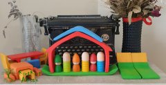 Waldorf Ev ve 6'lı Peg Bebek Seti (nins) Set 2 KırtKırt Ahşap
