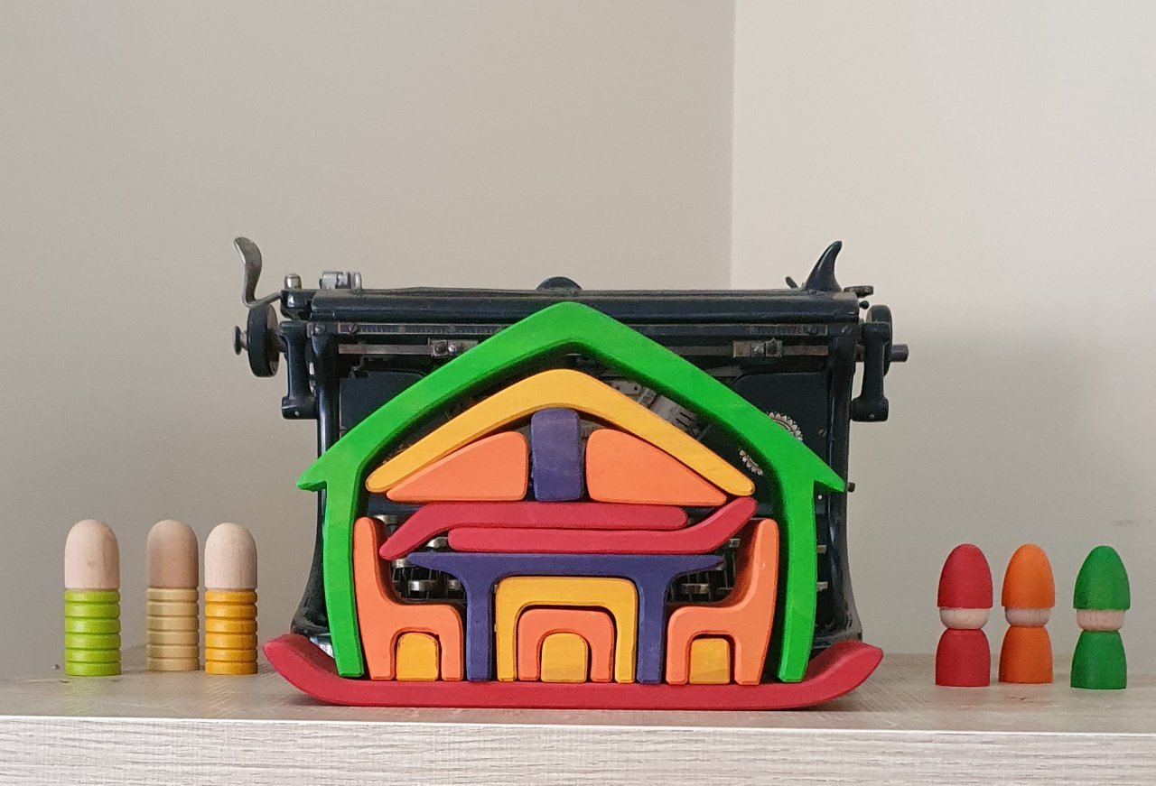 Waldorf Ev ve 6'lı Peg Bebek Seti (nins) KırtKırt Ahşap