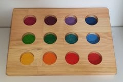 Ahşap Top ve Tabla Seti 12li KırtKırt Ahşap