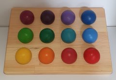 Ahşap Top ve Tabla Seti 12li KırtKırt Ahşap