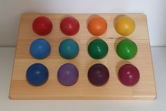 Ahşap Top ve Tabla Seti 12li KırtKırt Ahşap