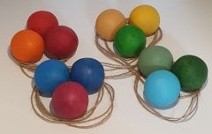 KırtKırt Ahşap | Ahşap Gökkuşağı Top | 5 cm 12 Adet | Doğal Ahşap Renkli Top Seti
