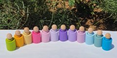 Waldorf Pegleri ve Düz Kase 12'li Pastel Tonlar KırtKırt Ahşap