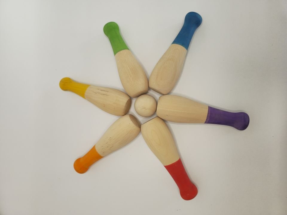 KırtKırt Ahşap | Ahşap Bowling Seti | 7 Parça