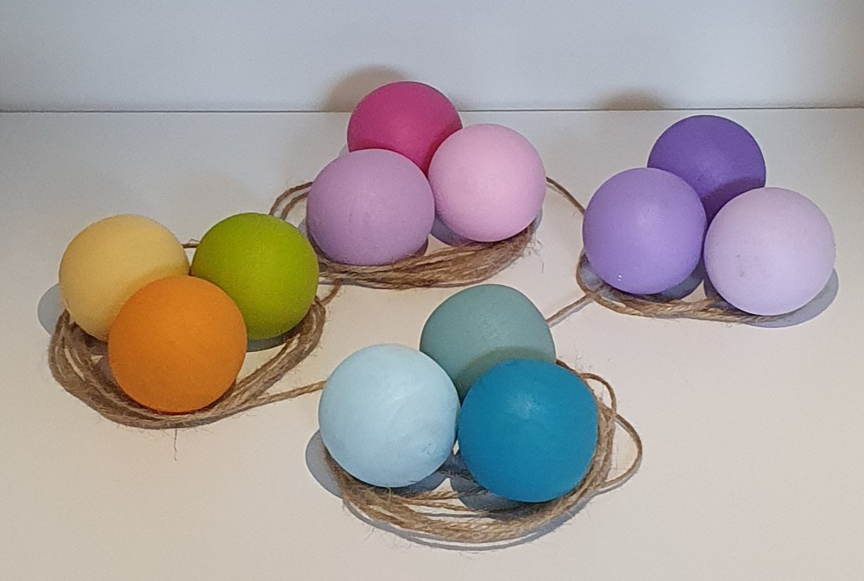 KırtKırt Ahşap | Ahşap Pastel Top | 4 cm 12 Adet | Doğal Ahşap Renkli Top Seti