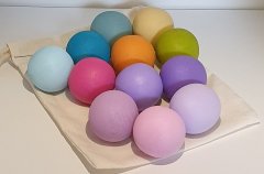 KırtKırt Ahşap | Ahşap Pastel Top | 4 cm 12 Adet | Doğal Ahşap Renkli Top Seti