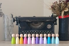 KırtKırt Ahşap Waldorf Pastel Gökkuşağı Arkadaşları 12 Adet – Pastel Pegleri