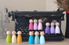 KırtKırt Ahşap Waldorf Pastel Gökkuşağı Arkadaşları 12 Adet – Pastel Pegleri