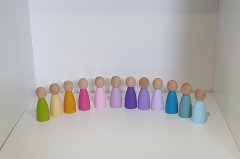 KırtKırt Ahşap Waldorf Pastel Gökkuşağı Arkadaşları 12 Adet – Pastel Pegleri