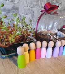 KırtKırt Ahşap Waldorf Pastel Gökkuşağı Arkadaşları 12 Adet – Pastel Pegleri
