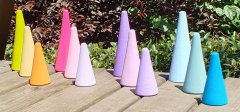 Waldorf Ormanı Piramit 12'li set Pastel Boyalı KırtKırt Ahşap