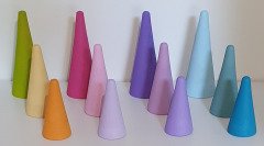 Waldorf Ormanı Piramit 12'li set Pastel Boyalı KırtKırt Ahşap