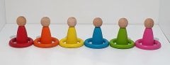 Waldorf Montessori Pegleri (Nins) ve Halkaları 6lı İnsancık + 6'lı Halka KırtKırt Ahşap