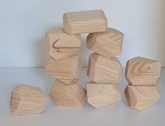KırtKırt Ahşap | Tumi Ishi Ahşap Bloklar | 10 Parça Ham Denge Oyunu | Waldorf & Montessori Oyuncak