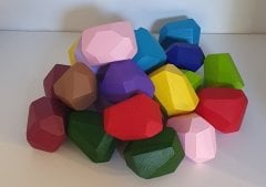 KırtKırt Ahşap | Tumi Ishi Ahşap Bloklar | 6 Parça Renkli Denge Oyunu | Waldorf & Montessori Oyuncak