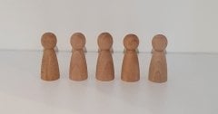 Waldorf Montessori Peg Bebek 5'li Mini İnsancık Nins KırtKırt Ahşap