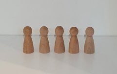 Waldorf Montessori Peg Bebek 5'li Mini İnsancık Nins KırtKırt Ahşap