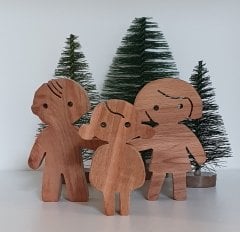 Waldorf Aile Takımı İnsancık Doğal Ahşap 3'lü takım Anne Baba Çocuk KırtKırt Ahşap