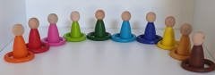 Waldorf Montessori Pegleri (Nins) ve Halkaları 10'lu İnsancık + 10'lu Halka KırtKırt Ahşap