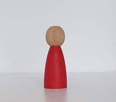 Waldorf Montessori Peg Bebek Mini İnsancık Boyalı 10'lu set Doğal Ahşap İnsancık KırtKırt Ahşap