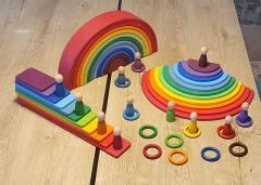 KırtKırt Ahşap Waldorf Gökkuşağı Seti 58 parça 39 cm