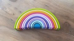 KırtKırt Ahşap | Waldorf Gökkuşağı | Pastel 12 Parça | 0-6 Yaş