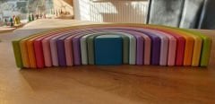 KırtKırt Ahşap | Waldorf Gökkuşağı | Pastel 12 Parça | 0-6 Yaş