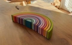 KırtKırt Ahşap | Waldorf Gökkuşağı | Pastel 12 Parça | 0-6 Yaş