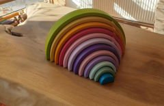 KırtKırt Ahşap | Waldorf Gökkuşağı | Pastel 12 Parça | 0-6 Yaş