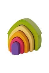 Waldorf Pastel Renkler 5'li Ev Ahşap Oyuncak