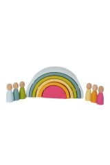 KırtKırt Ahşap Waldorf Gökkuşağı ve Arkadaşları Set Pastel Renkler