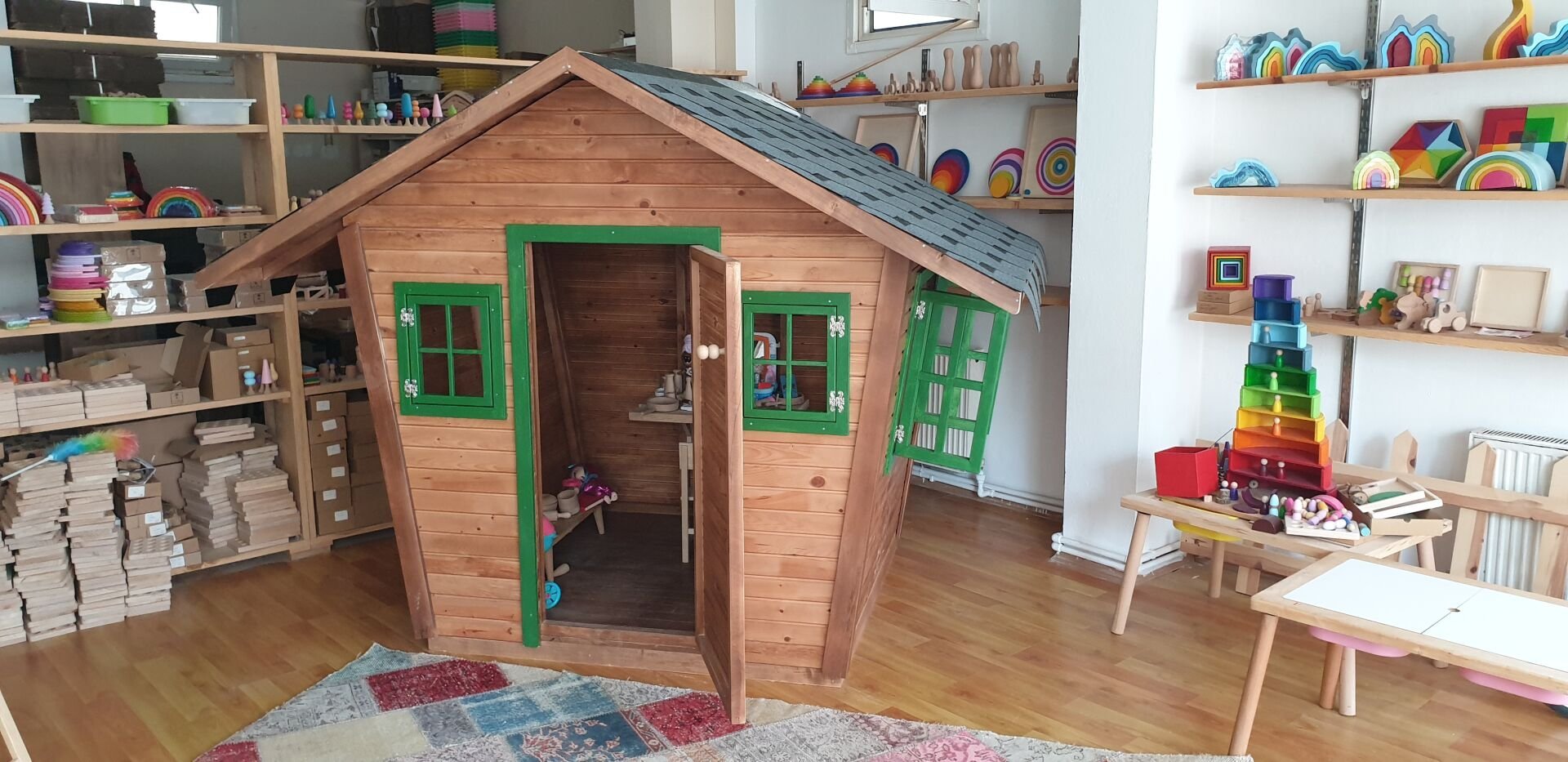 Ahşap Oyun Evi - Çocuk Parkı - Anaokulu Park Ev