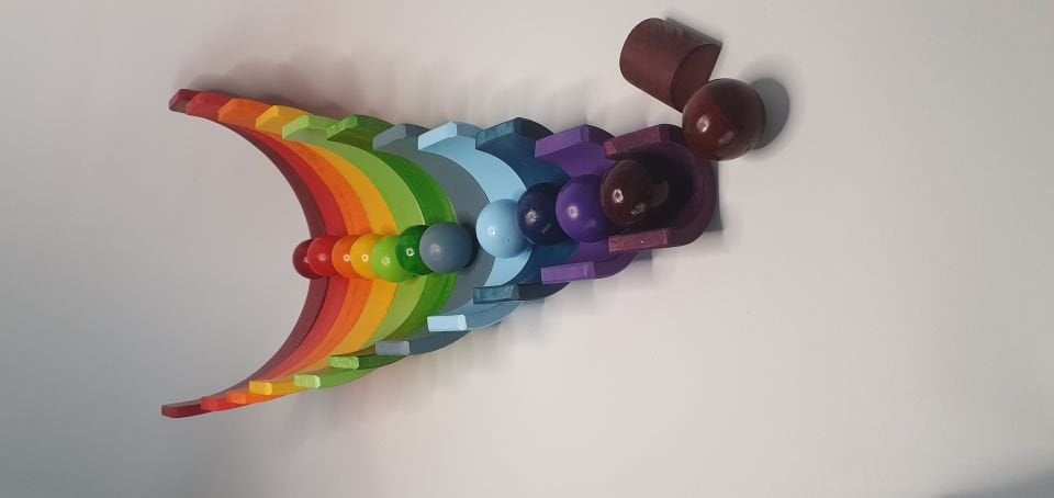 KırtKırt Ahşap Waldorf Gökkuşağı Seti 70 parça 0-6 Yaşa Özel